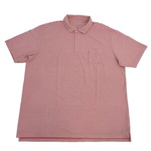 Peter Millar Atlantic Seaside Wash Shirt Men XXL‎ Pink White Stripes Golf Polo
